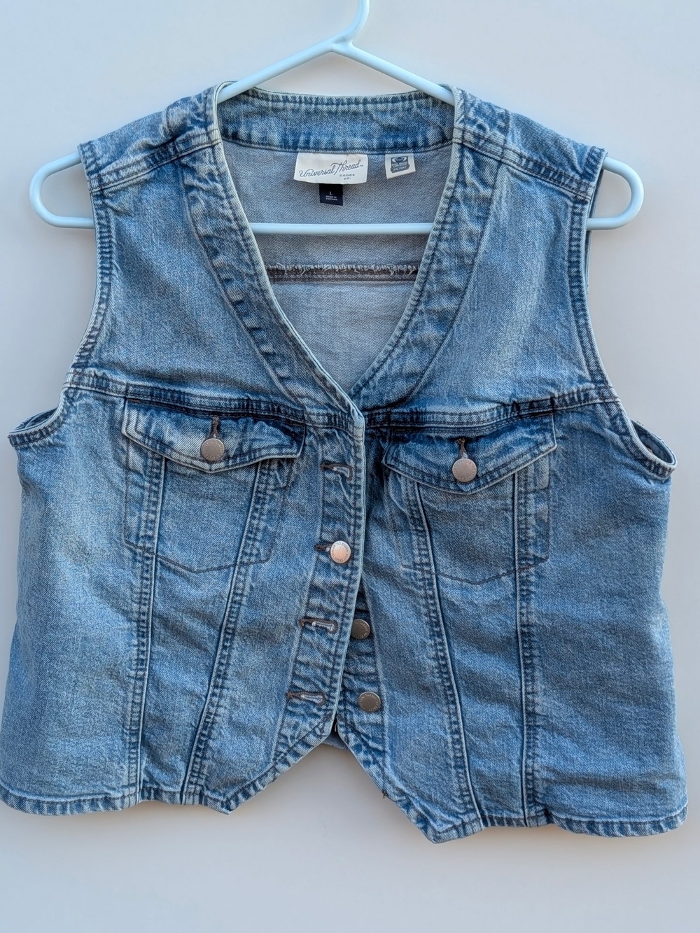 Women's Universal Thread Medium Wash Denim Vest